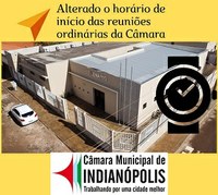 Alterado o horário de início das reuniões ordinárias da Câmara