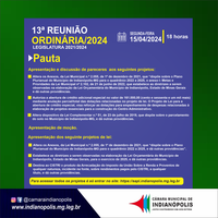 Pauta da 13 ª Reunião Ordinária do Primeiro Período de 2024