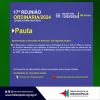 Pauta da 16ª Reunião Ordinária do Primeiro Período de 2024